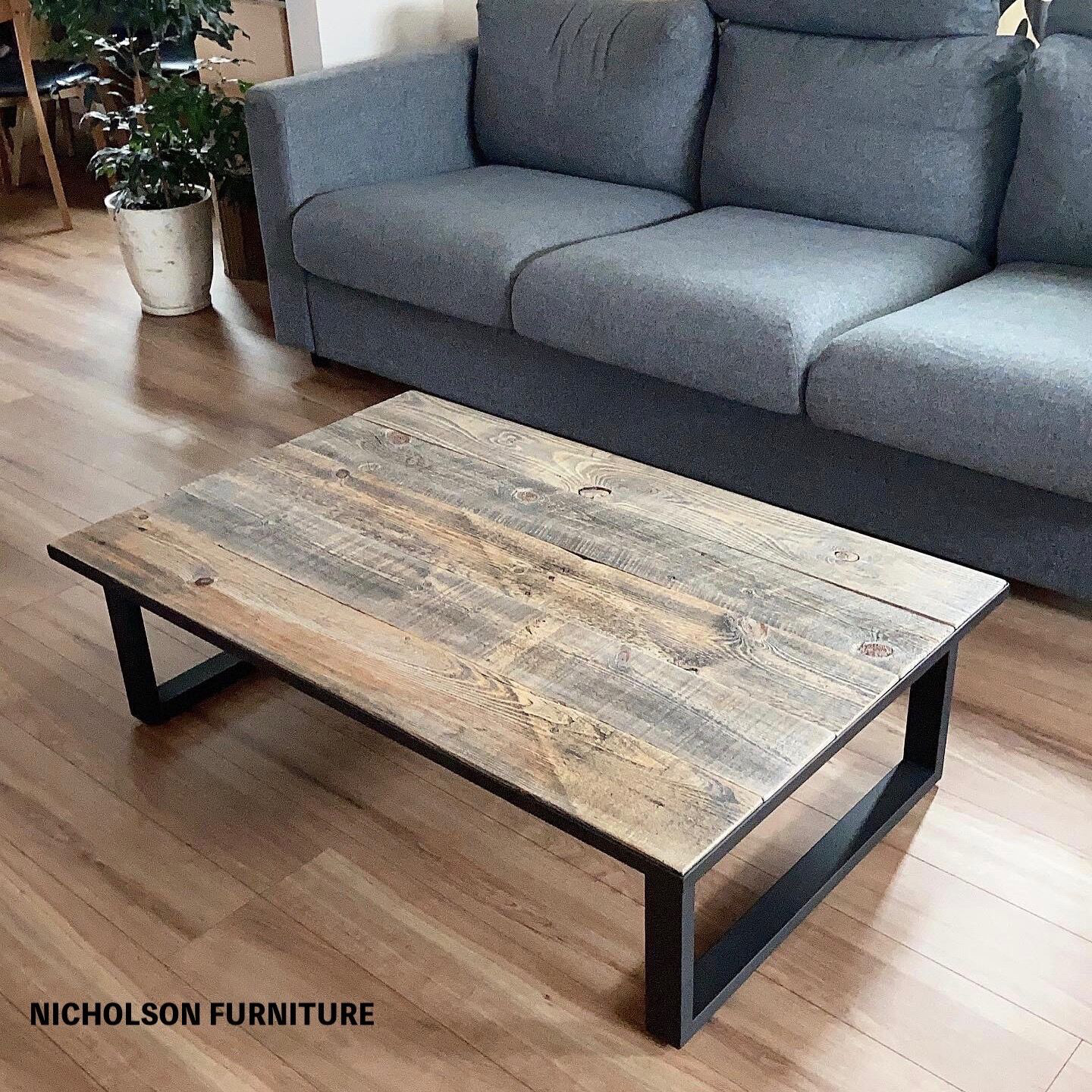 ローワイドテーブル　バーンウッド＆アイアン【 定番品・受注生産 】