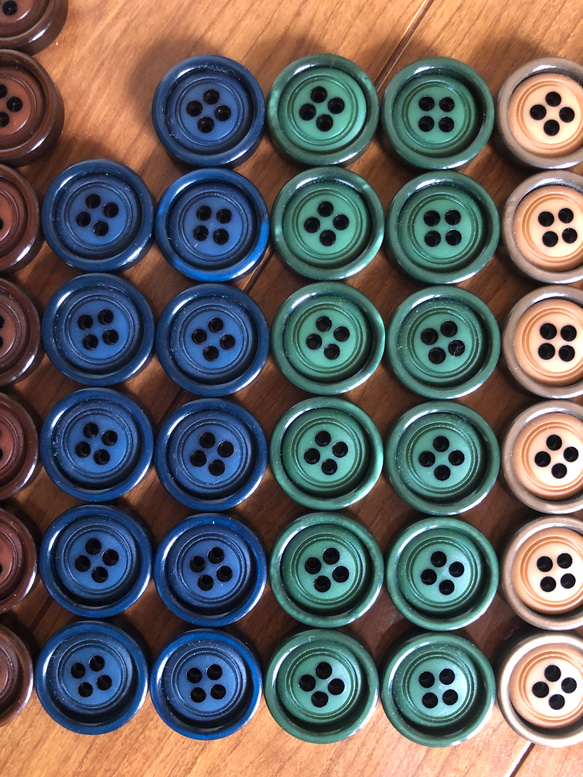 アンティーク ボタン 2個セット ビンテージ 昭和 レトロ 個性的 ハンドメイド素材 紺色　ネイビー　ポップ アクセ 5枚目の画像