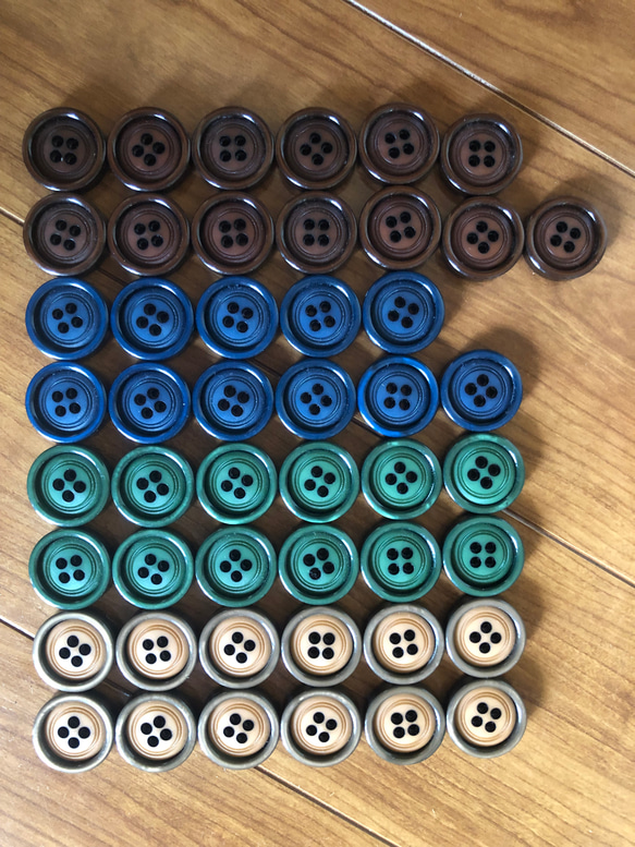 アンティーク ボタン 2個セット ビンテージ 昭和 レトロ 個性的 ハンドメイド素材 紺色　ネイビー　ポップ アクセ 7枚目の画像