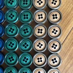 アンティーク ボタン 2個セット ビンテージ 昭和 レトロ 個性的 ハンドメイド素材 紺色　ネイビー　ポップ アクセ 4枚目の画像