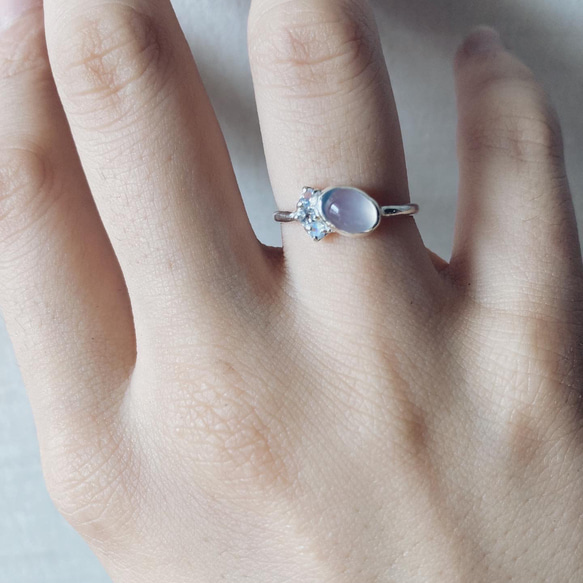 pure ring / ブルーカルセドニー ロイヤルブルームーンストーン