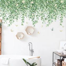 ウォールステッカー S678 ガーデン　吊り葉　蝶　自然　癒す　DIY 壁紙　インテリアシート　剥がせる 2枚目の画像