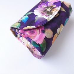 USA生地☆Delicate breeze flower purple★コロンとミニ財布 4枚目の画像