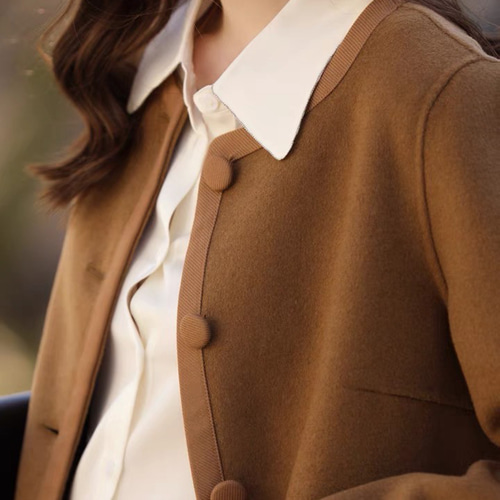 dezert ウール ノーカラージャケット ブラウン系 ビンテージ dezert ウール ノーカラージャケット ブラウン系 ビンテージ