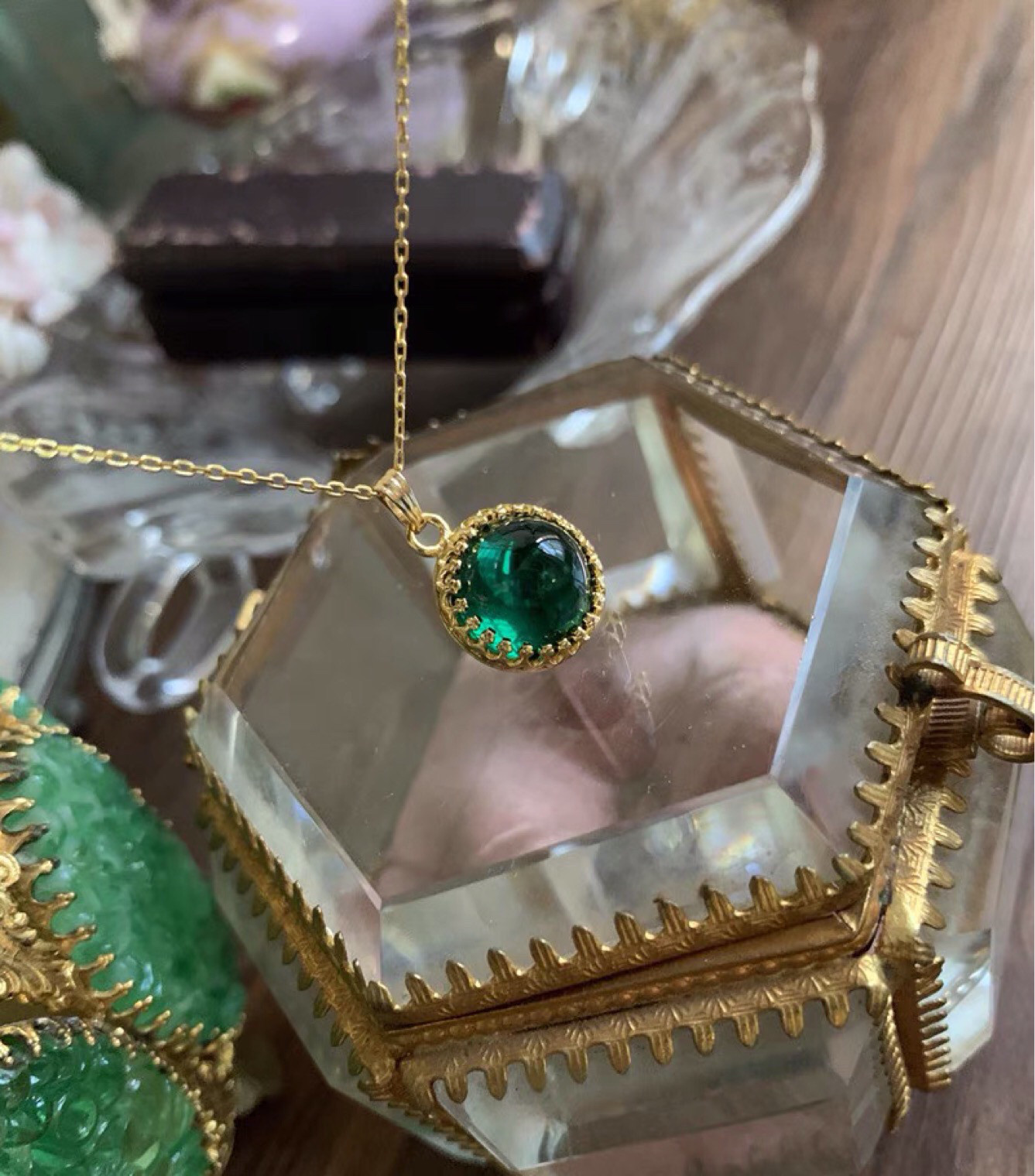 オアシス ウエスタン ヴィンテージ エメラルド グリーン キラキラ ガラスストーン ネックレス 緑 オアシス ウエスタン ヴィンテージ エメラルド グリーン キラキラ ガラスストーン ネックレス 緑