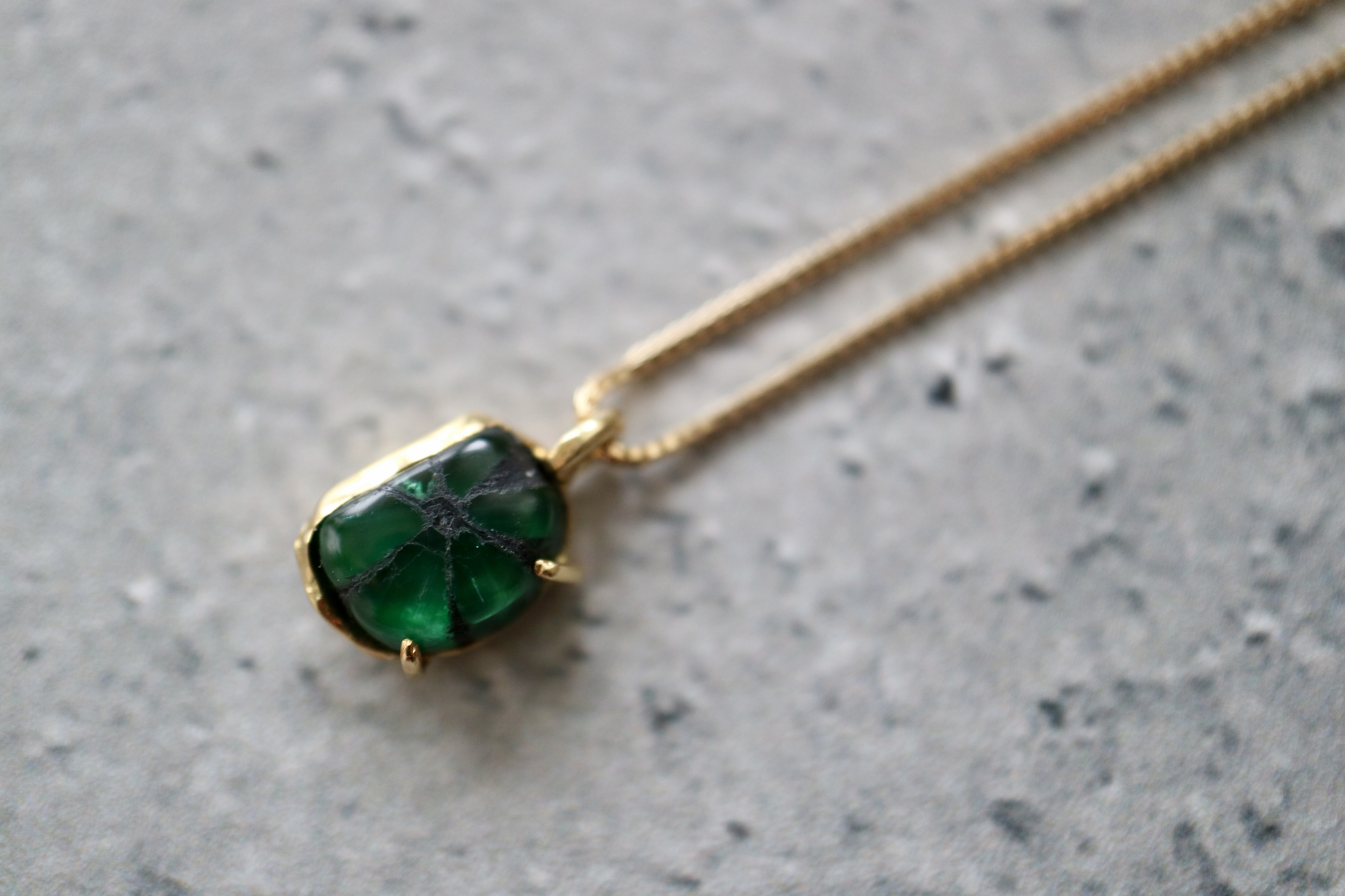Trapiche Emerald　K18ネックレス　（20N-02)