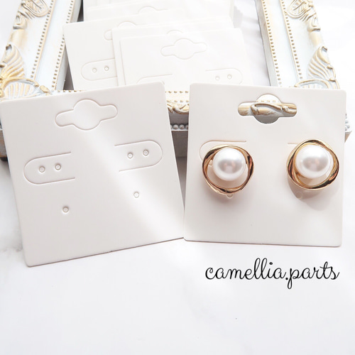 30枚【ピアス・イヤリング 専用台紙】ホワイト 白 5cm スクエア 無地  