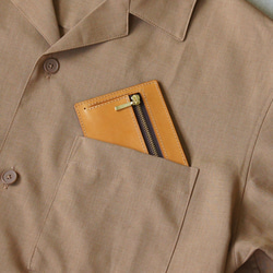 極薄フラグメントケース ミニ財布 ミニウォレット（ブラウン・イエローキャメル） 6枚目の画像