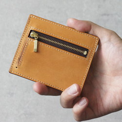 極薄フラグメントケース ミニ財布 ミニウォレット（ブラウン・イエローキャメル） 11枚目の画像