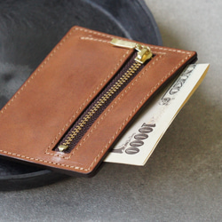 極薄フラグメントケース ミニ財布 ミニウォレット（ブラウン・イエローキャメル） 7枚目の画像