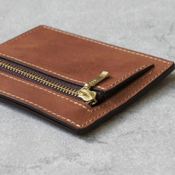 極薄フラグメントケース ミニ財布 ミニウォレット（ブラウン・イエローキャメル） 10枚目の画像
