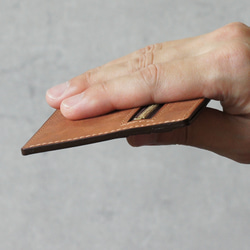 極薄フラグメントケース ミニ財布 ミニウォレット（ブラウン・イエローキャメル） 13枚目の画像