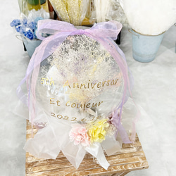 ２WAY　直径28cm お花屋さんのバルーンフラワー　207かすみ草パステル　結婚祝い　誕生日　還暦祝い　電報 2枚目の画像