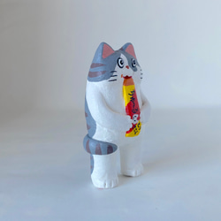 招かない猫　サバトラ白　チュール 3枚目の画像