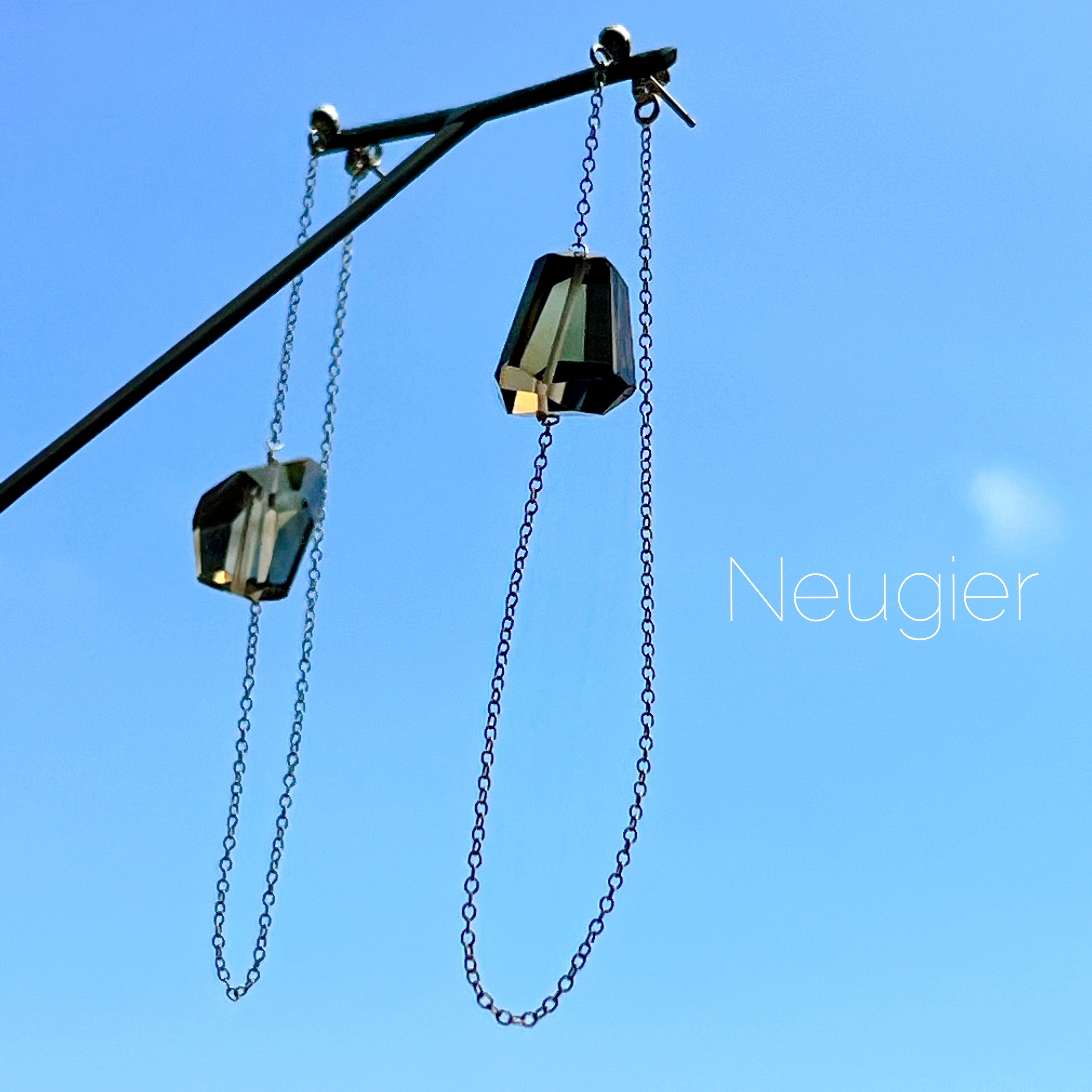 送料無料　Neugier 14kgf シャンパンクォーツ　秋のサンキャッチロングピアス