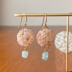 14kgf ＊ 天然石フラーレンピアス（イヤリング）＊ ロードライト