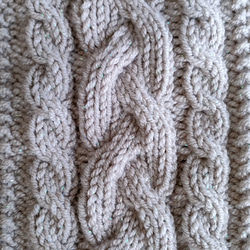 ニットスマホショルダー　ストラップ　スマホポシェット 手編み　　編みバッグ　アラン模様　毛糸　棒針編み セカンドバッグ　 2枚目の画像