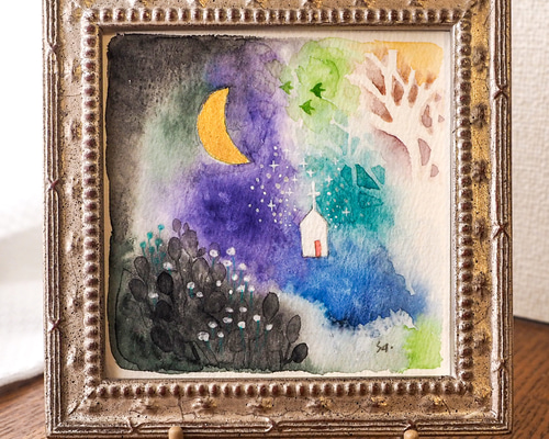 水彩画 夏の想いで 額装済み おまかせ額装・水彩画 | アドフレームイニ