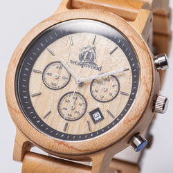 木製腕時計 Mokuno Graph Shiro 腕時計 木の時計　天然木 3枚目の画像