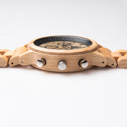木製腕時計 Mokuno Graph Shiro 腕時計 木の時計　天然木 8枚目の画像