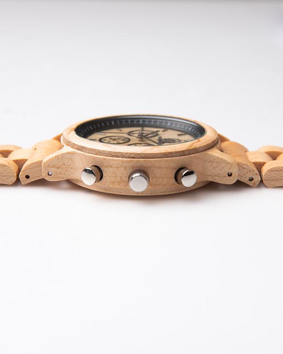 木製腕時計 Mokuno Graph Shiro 腕時計 木の時計　天然木 8枚目の画像