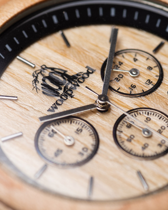 木製腕時計 Mokuno Graph Shiro 腕時計 木の時計　天然木 7枚目の画像