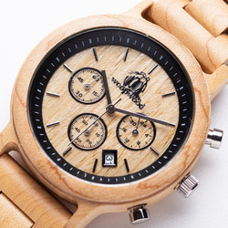 木製腕時計 Mokuno Graph Shiro 腕時計 木の時計　天然木 9枚目の画像
