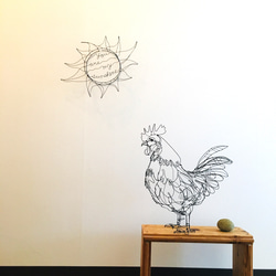 ワイヤーアート ワイヤークラフト ニワトリ 朝ですよ 立体・オブジェ