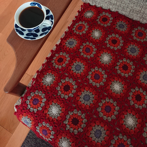 毛糸のモチーフつなぎのブランケット 送料無料！ その他インテリア雑貨