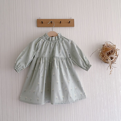 半袖・長袖　150cm対応　すっぽりかぶれるワンピース　mini flower 子供服 5枚目の画像