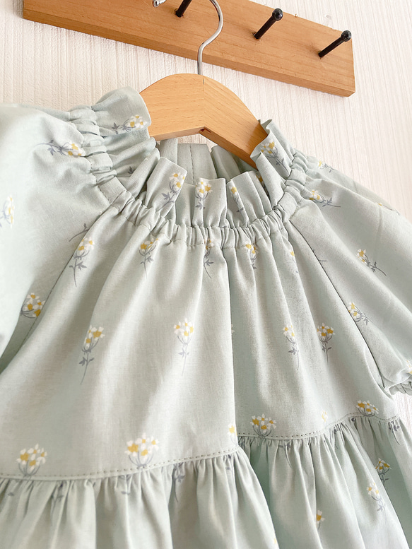 半袖・長袖　150cm対応　すっぽりかぶれるワンピース　mini flower 子供服 3枚目の画像