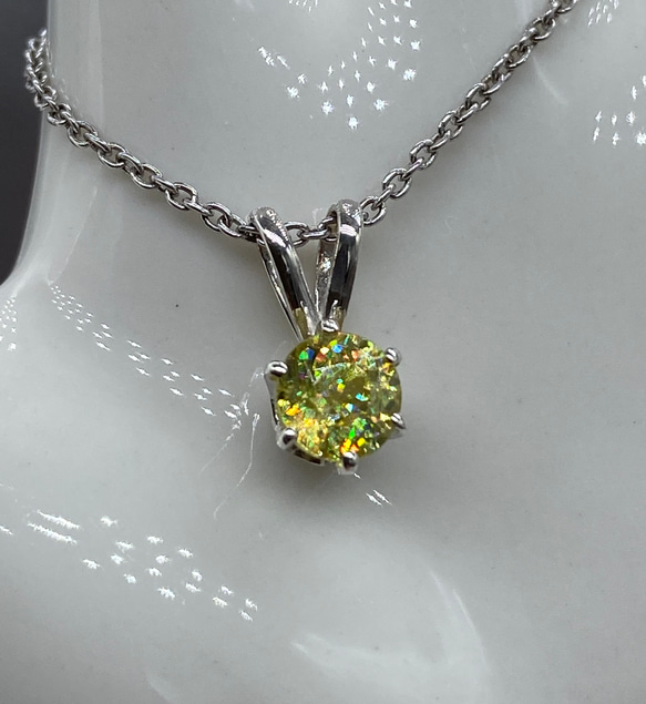 スフェーンのシンプルネックレスD～0.79ct（イエロー系） ネックレス 
