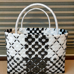 Mサイズ PPバンド ハンドバッグ プラ カゴ バッグ かごバッグ T_Rev