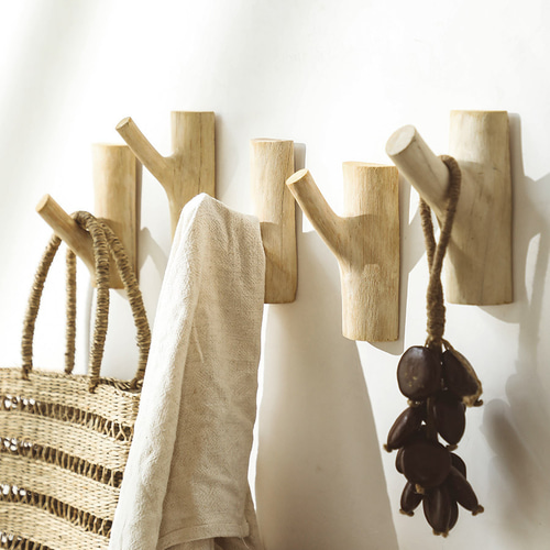 受注生産 職人手作り 手吊り壁フック 木製コートフック、無垢材コート