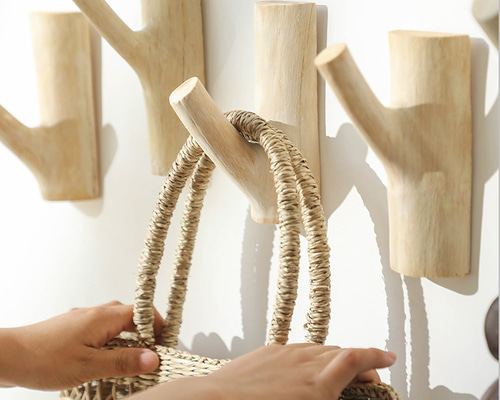 ハンドメイド 職人手作り ウォールフック 家具 コートフック 木目 無垢材 木工 受注生産 職人手作り ウォールフック 壁掛け コートフック 無垢