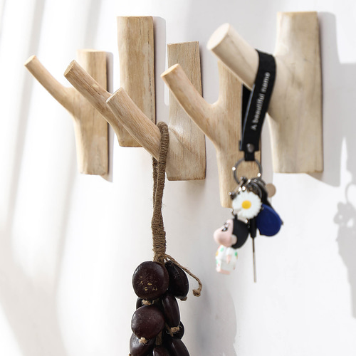 受注生産 職人手作り 手吊り壁フック 木製コートフック、無垢材コート