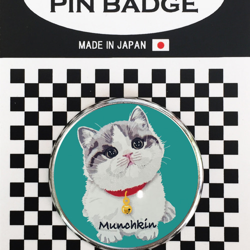 猫ピンバッジ マンチカン 37P3169 猫バッジ 猫ピンズ ピンズ猫