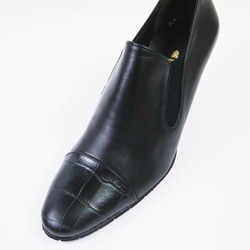 尺寸有限 ★ 側邊鱷魚皮短靴 鱷魚黑色 非常合腳 7 厘米鞋跟 日本製造 真皮 第6張的照片