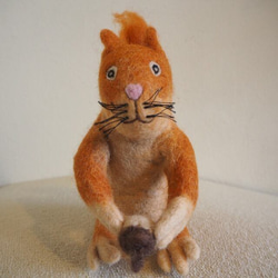 羊毛フェルト リス ぬいぐるみ オブジェ 置物 かわいい フェルト