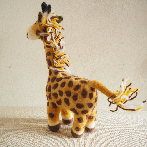 羊毛フェルト キリン ぬいぐるみ フェルト マスコット 置物 インテリア