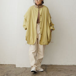 【再販】ゆるっと着れるのにスッキリ見えが叶うブルゾン ライトアウター 無地 体型カバー 23024 13枚目の画像