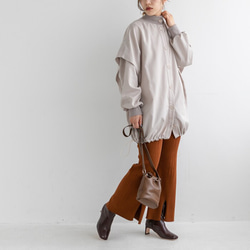 【再販】ゆるっと着れるのにスッキリ見えが叶うブルゾン ライトアウター 無地 体型カバー 23024 16枚目の画像