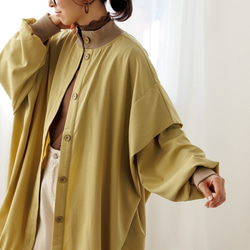 【再販】ゆるっと着れるのにスッキリ見えが叶うブルゾン ライトアウター 無地 体型カバー 23024 12枚目の画像