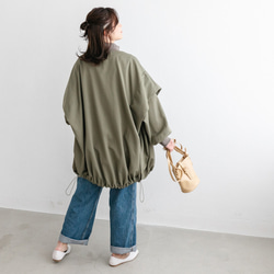 【再販】ゆるっと着れるのにスッキリ見えが叶うブルゾン ライトアウター 無地 体型カバー 23024 8枚目の画像