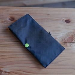 ブラック×レモン・ぺたんこロングウォレット/超軽量で薄い長財布・ミニ財布でバッグがスッキリ！・slowhike 2枚目の画像