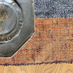 手工編織午餐墊“深藍混合” 第2張的照片