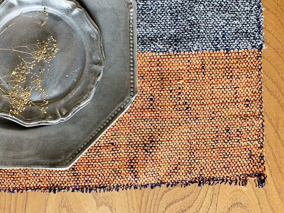 手工編織午餐墊“深藍混合” 第2張的照片