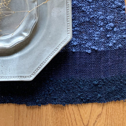手工編織午餐墊“深藍混合” 第1張的照片