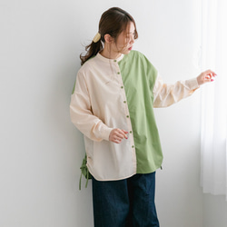 【全２色】毎年大人気！周りと差がつくドロストスリットバイカラーシャツ 22655 14枚目の画像