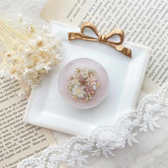 iPhoneケース　スマホケース　Android 全機種　antiqueflower jewelry pink 押し花 3枚目の画像